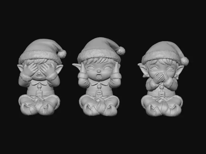 3D model for See No, Hear No, Speak No, Chibi Elves, #Christmas2025#