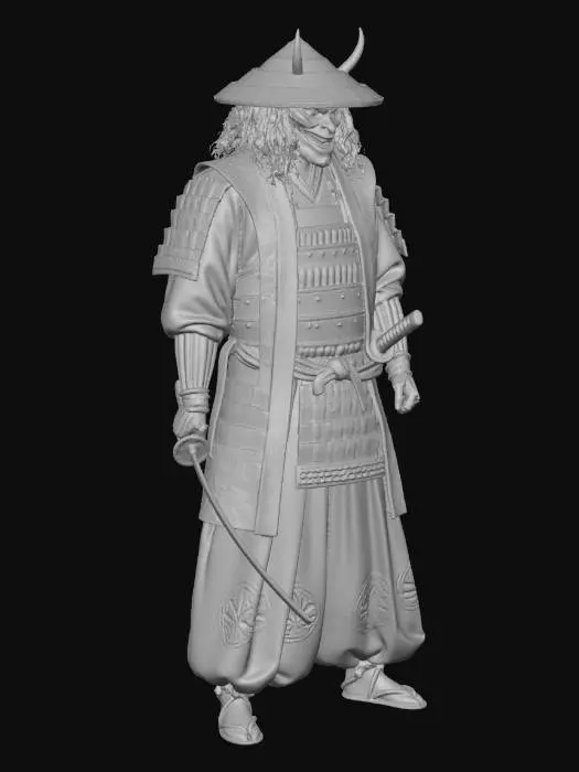 3D model for Oni Samurai in the Sakura Garden