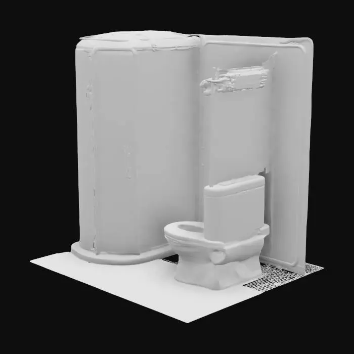 3D model for shower and toilet room in the cargo space ship