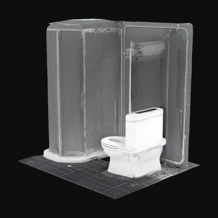 3D model for shower and toilet room in the cargo space ship