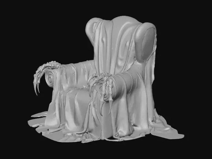 3D model for Grasping hands on a gothic chair  to keep people sat down on it