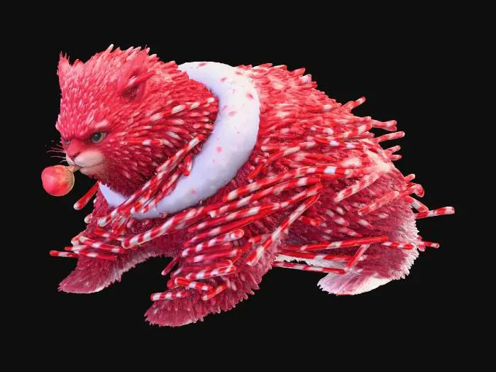 3D model for Candy Cane Beast