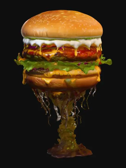 3D model for Volcanic Burger Eruption