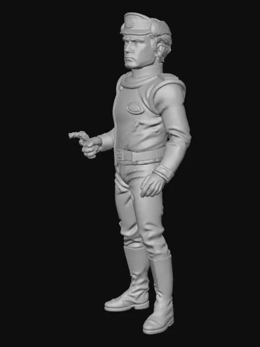 3D model for Captain in Red Uniform
