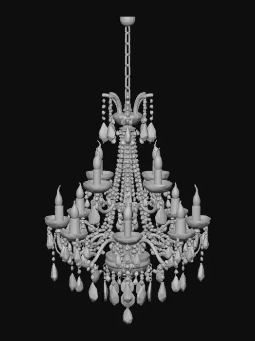3D model for long elegant Chandeliers