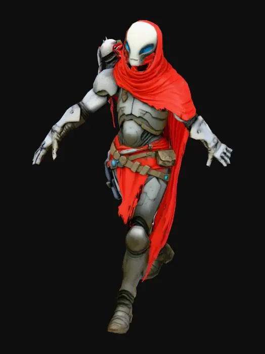 3D model for Alien Warrior on Desert Planet