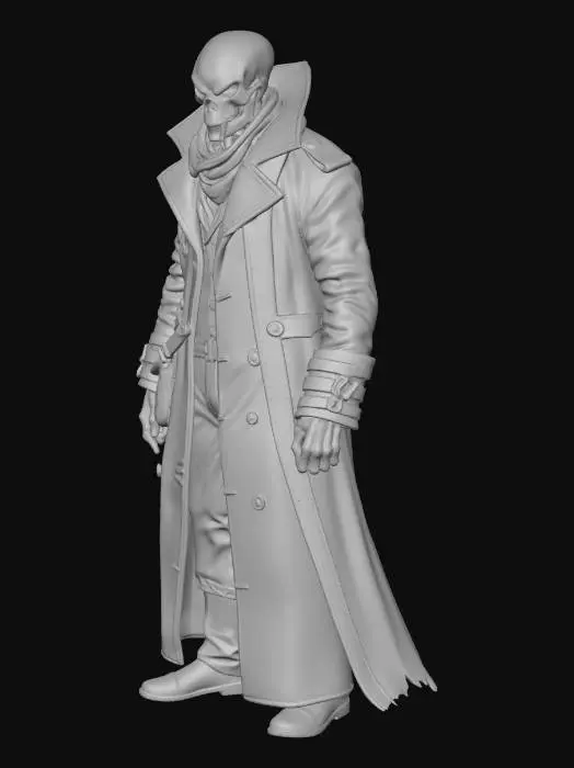 3D model for Gray Man Smoking a Cigarette