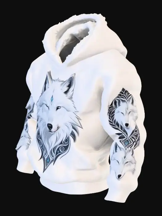 3D model for White Wolf Hoodie