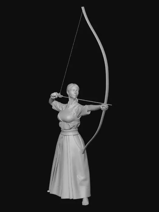 3D model for Kyudo Archer in a Dojo