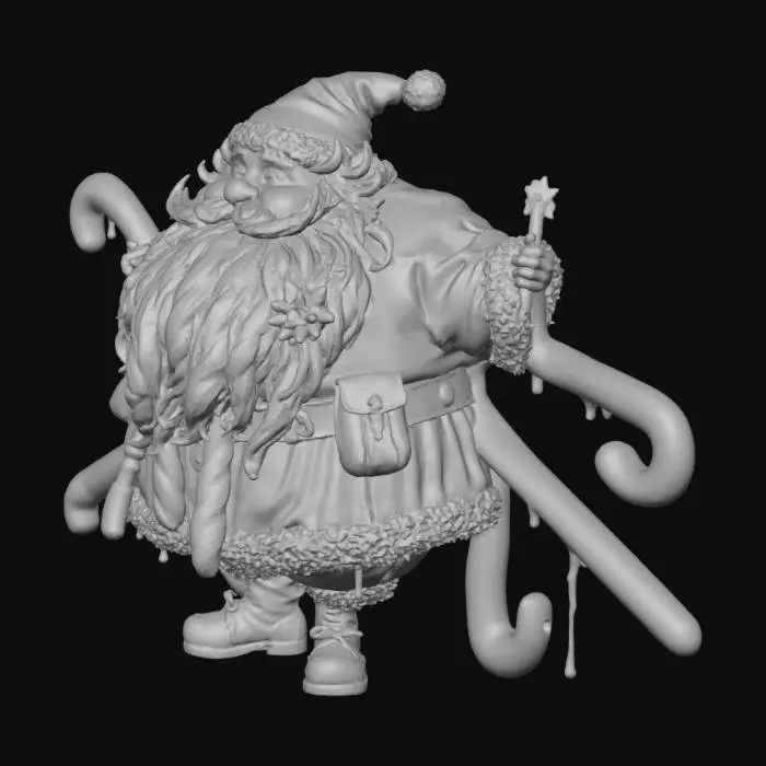 3D model for Candy Cane Santa