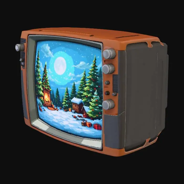 3D model for Winter Wonderland on an Old  TV Screen