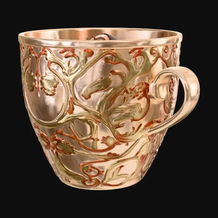 3D model for woman swimming inside a  massively 
huge cup of coffee