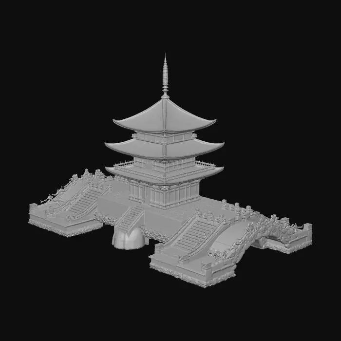3D model for oriental scene