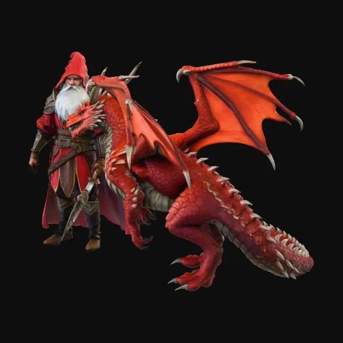 3D model for Wizard and Dragon