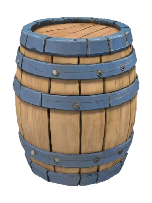 3D-модель Wooden Barrel, згенерована ШІ