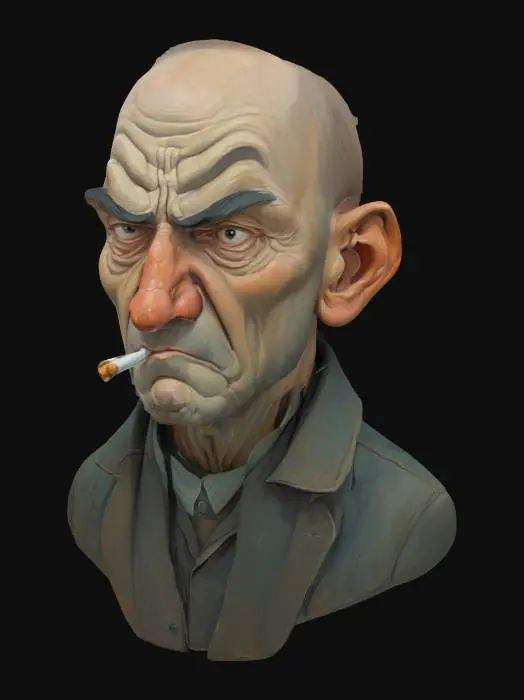 3D model for Grumpy Smoker