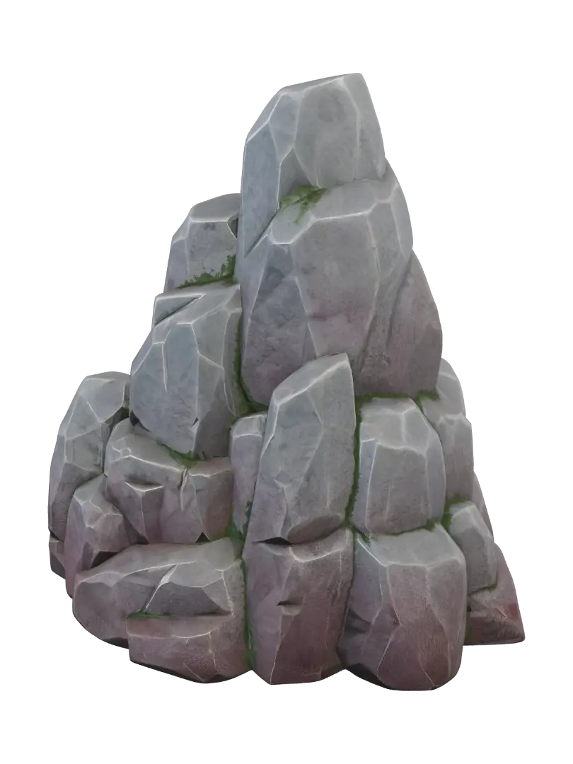 low poly beautiful mountain rocks yapay zekâ ile oluşturulmuş 3D model