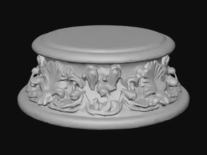 3D model for fancy carved wood base for statue