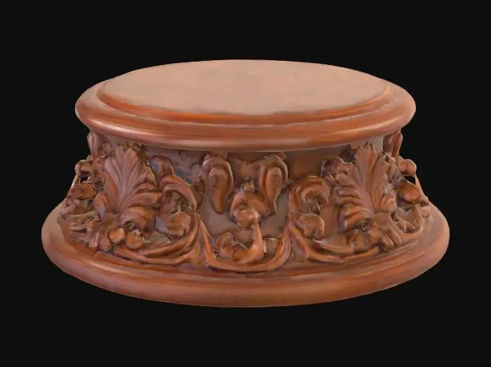 3D model for fancy carved wood base for statue