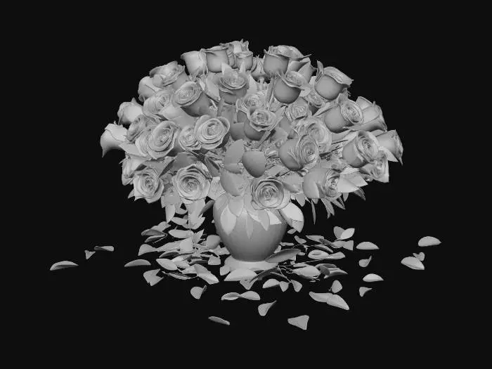 3D model for an extravagant arrangement of roses