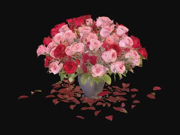 3D model for an extravagant arrangement of roses