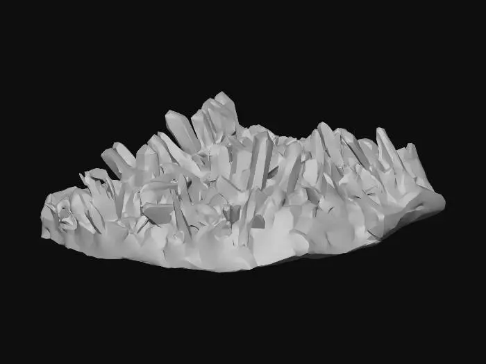 3D model for Orange quartz crystal cluster on pink matrix