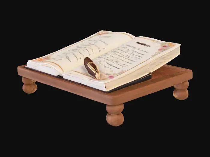 3D model for guestbook open in the center