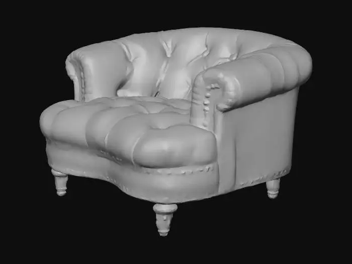 3D model for Emerald Velvet Tufted Club Chair