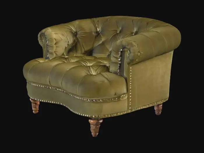 3D model for Emerald Velvet Tufted Club Chair