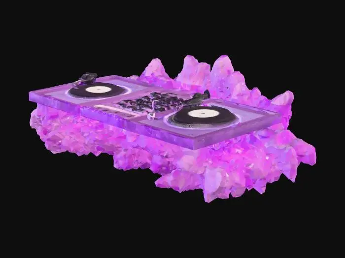 3D model for amethyst crystal cluster DJ desk