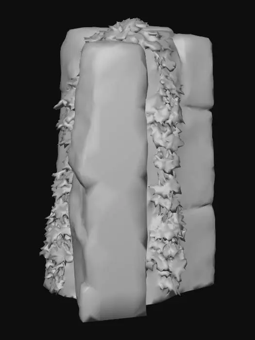 3D model for a 1 prim rockcliff wirh greenery