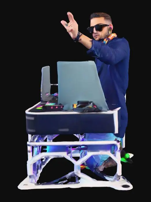 3D model for male dj at his console