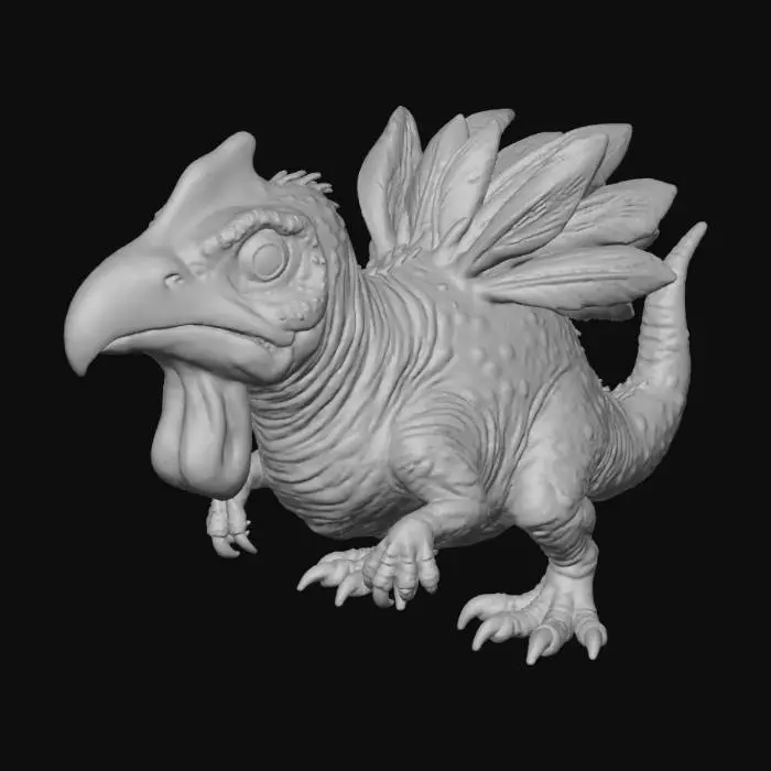 3D model for Feathered Dino Rooster