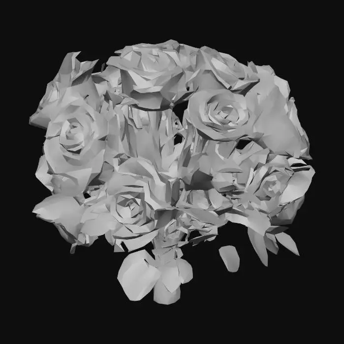 3D model for White rose bouquet