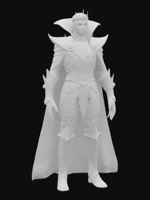 3D model for [Romania] A semi-realistic 3D stylized model of Dracula, the legendary vampire lord from Romania, wearing an ornate black and crimson armor with intricate gothic engravings, a flowing blood-red cape, and a regal silver crown. His pale skin glows faintly under his raven-black hair, and his piercing red eyes shine with an otherworldly intensity. Long sharp fangs protrude from a subtle smirk. His posture is commanding and aristocratic, embodying the ancient darkness of Transylvania. Designed for 3D modeling and animation workflows, highly detailed and ready for rigging.
, #AroundTheWorld#
