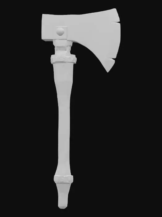 3D model for [Romania] Highly detailed Dacian battle axe, forged from darkened iron with heavy micro-scratches, small chipped edges, and realistic rust accents. The curved blade features a reinforced, slightly ornate socket, mounted on an aged oak wood handle with deep wood grain, splintered areas, and polished worn grip. The handle is medium-to-dark brown with slight blackened discolorations around the grip. Carved tribal markings optional.
Designed for high-poly, cinematic 3D models with full PBR texture sets (metalness, roughness, normal, AO maps). Inspired by Dacian archaeological artifacts and Viking axe craftsmanship, but with a thinner, more elegant silhouette. , #AroundTheWorld#
