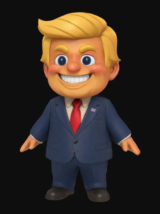 3D model for Little Trump - Smiling Cartoon Politician, #AroundTheWorld#