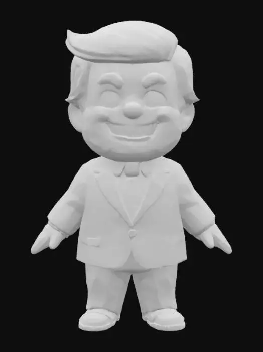 3D model for Little Trump - Smiling Cartoon Politician, #AroundTheWorld#