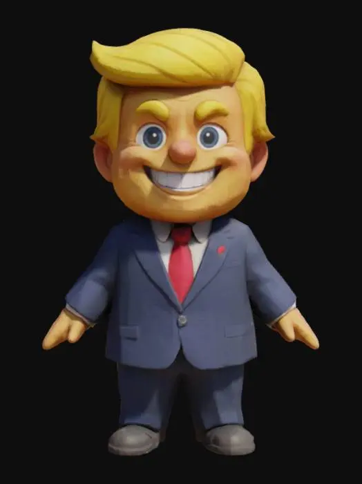 3D model for Little Trump - Smiling Cartoon Politician, #AroundTheWorld#