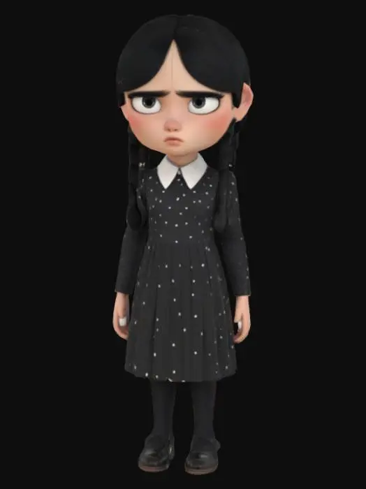 3D model for Wednesday Adams, #AroundTheWorld#