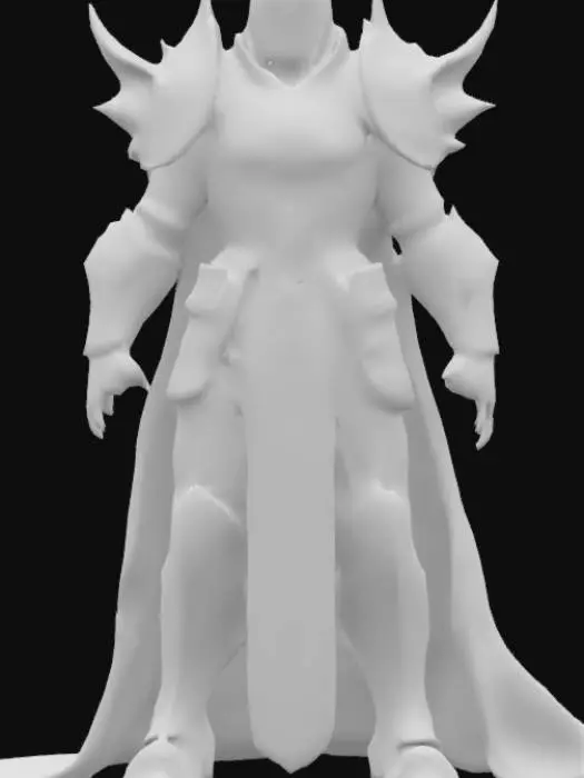 3D model for A full-body male war armor inspired by Metin2, designed as a hollow standalone armor shell with no body inside, perfect for equipping on a game character. The armor is crafted in a semi-realistic 3D stylized style, made from dark obsidian steel with ornate golden edges and red dragon-themed details. It features sharp, high-arched pauldrons, a chestplate engraved with a skull motif, segmented side armor panels, and layered thigh guards. The gauntlets are claw-shaped with ornamental ridges, and the greaves have beast-face knee guards. The helmet is open-faced or crown-style, fully visible and designed to allow the player’s head to appear through it. The interior of the armor must be visibly empty and modeled as a functional shell, full A-pose, with arms slightly out and legs slightly apart.