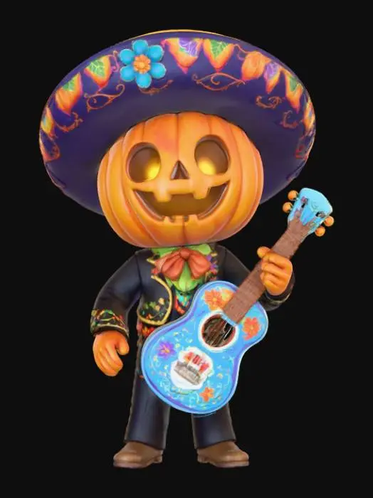 3D model for Pumpkin Mariachi Melody, #Halloween2025#