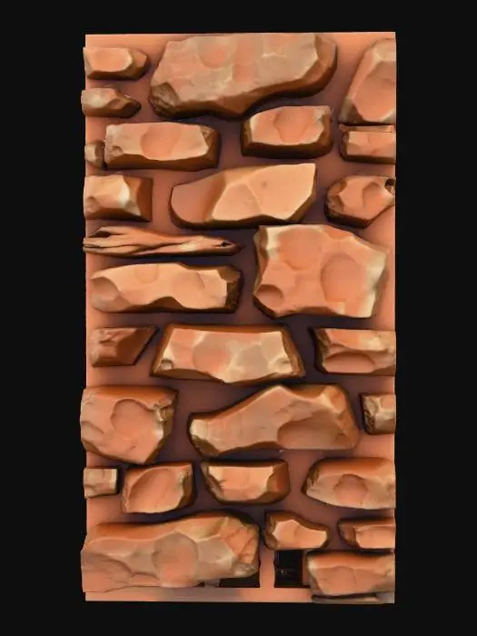 3D model for brown wall stone