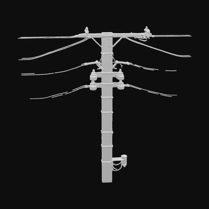 3D model for Stâlp electric de înaltă tensiune.