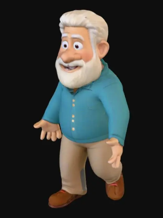3D model for Happy Grandpa Character