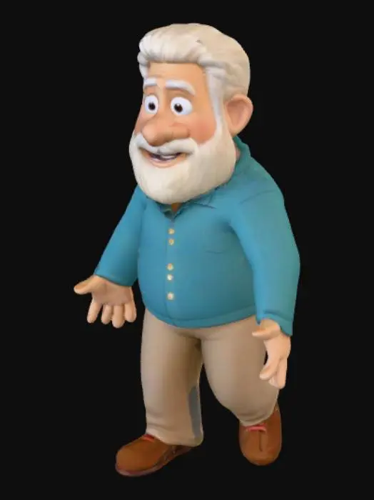 3D model for Happy Grandpa Character