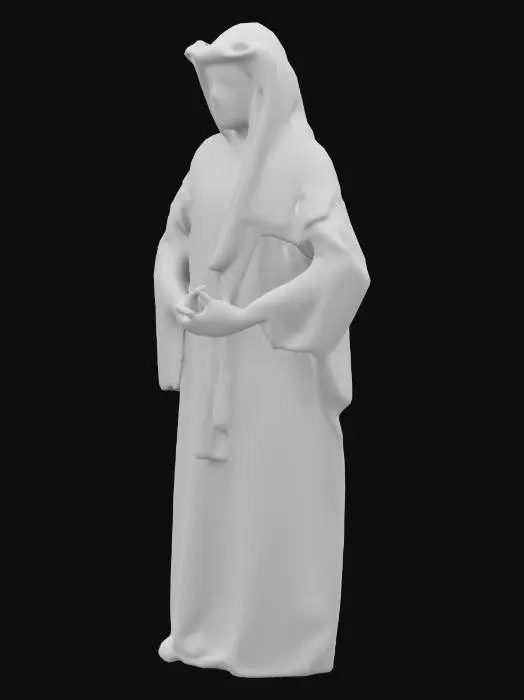 3D model for an arabic man standing up in a mosque and praying