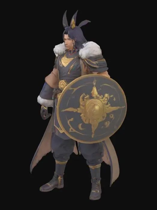 3D model for модель персонажа Jhong Li из Геншин импакс в стиле Лиги легенд