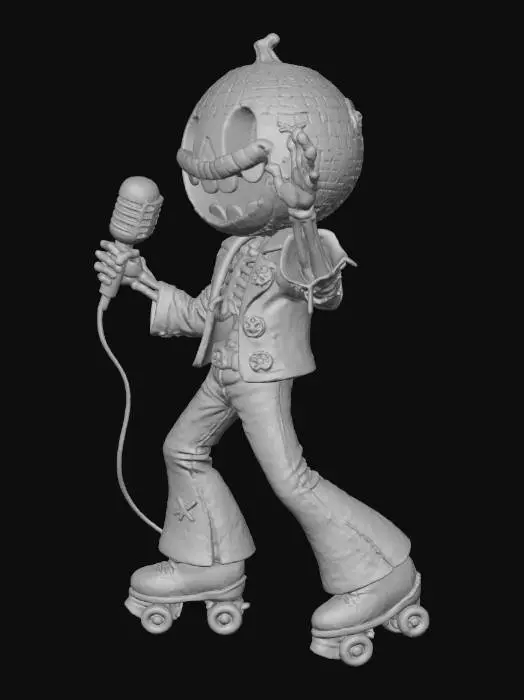 3D model for #Halloween2025#, Pumpkin Disco Skater