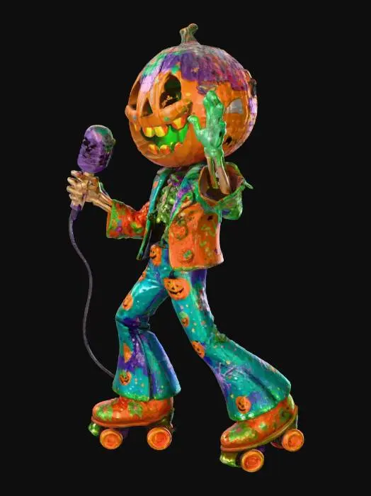 3D model for #Halloween2025#, Pumpkin Disco Skater